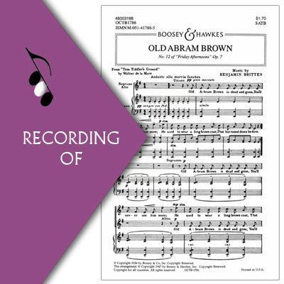 OLD ABRAM BROWN (No. 12 of Friday Afternoons Op.7)